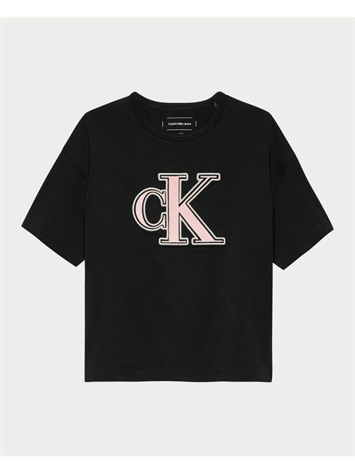 T-shirt à logo coupe carrée pour fille Calvin Klein CALVIN KLEIN | IG0IG02806BEH